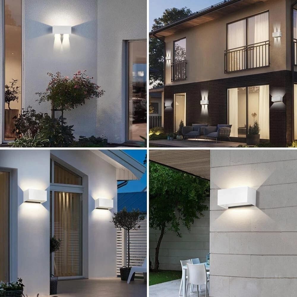 Applique led luce bianca lampada da parete doppia emissione faretto 24 w bianco