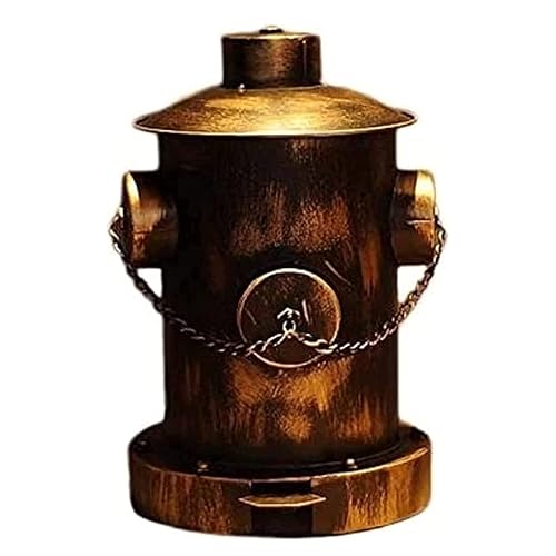 TISTIK Bote de basura creativo de boca de incendios con pedal de pie para barra de interior, viento industrial, hierro forjado, cubo de basura al