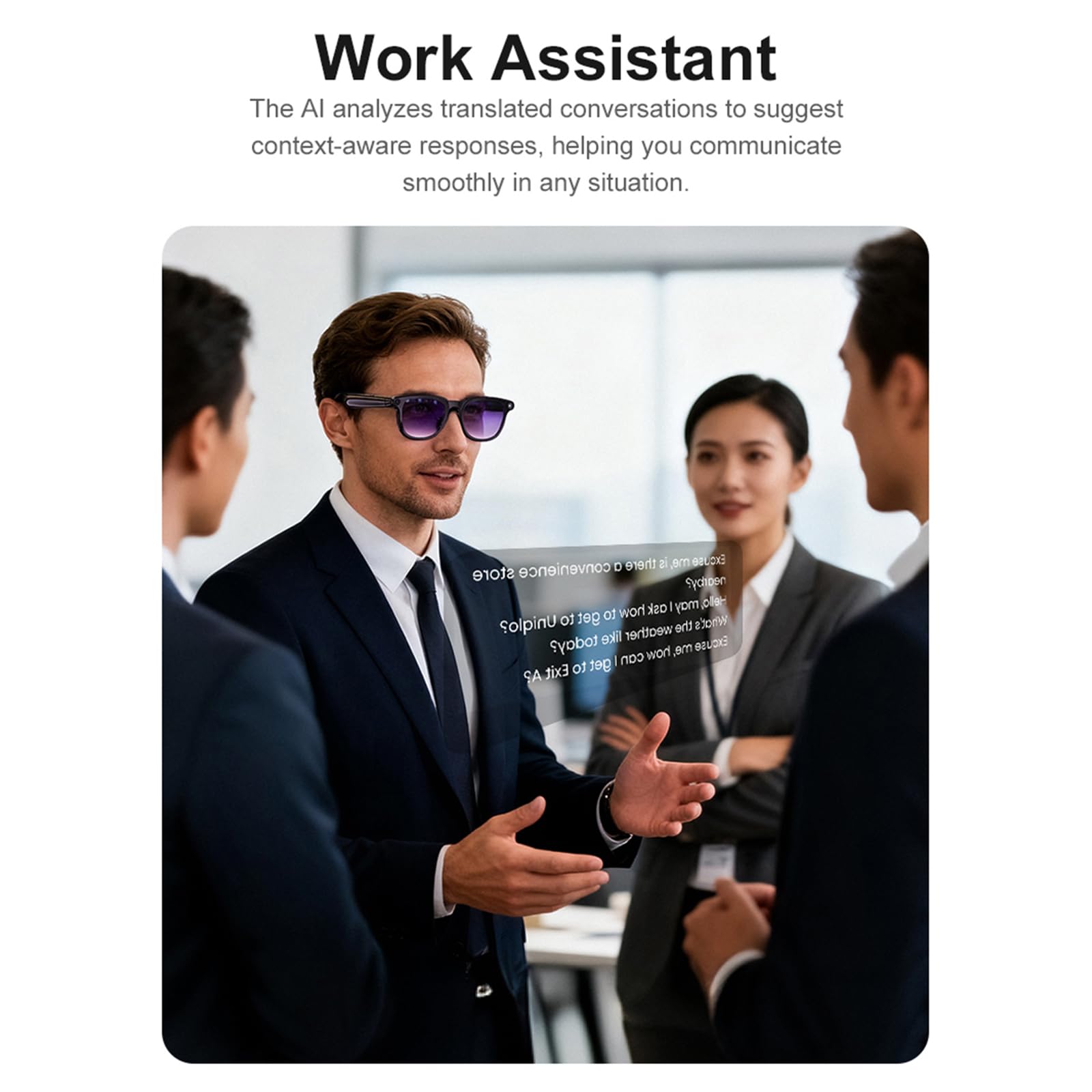 Lot de 2 lunettes intelligentes AI avec appareil photo, Bluetooth 6.0, contrôle vocal, lecteur vidéo et musique anti-secousses, portables pour les jeux, les voyages, les activités de plein air
