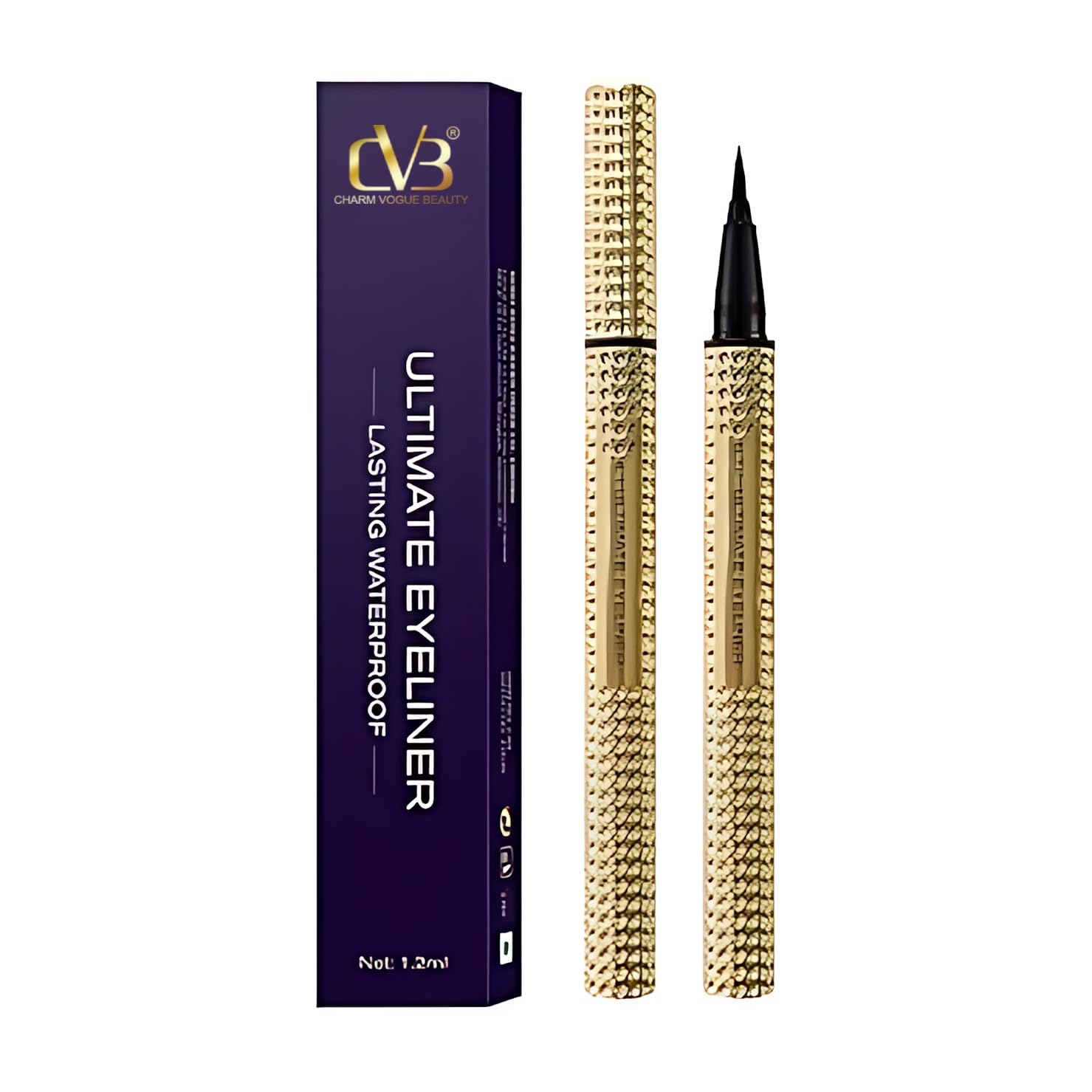 CVB C40 Ultimate Waterproof Eyeliner | Long-Lasting, Intense Black Pencil Liner for Bold Eye Definition | Smudge-Proof Formula, 1.2g-image-0
