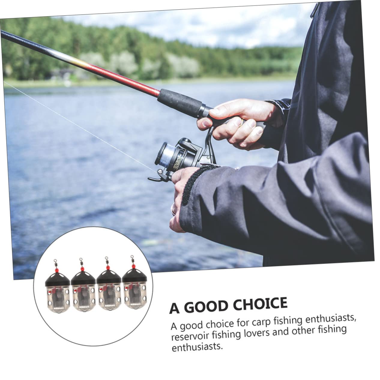 JOINPAYA 2sets Bait Cage Fishing Nest Device Lightweight and Portable Bait Thrower Gear for Easy for Fishing Enthusiasts Transparent ?mm 4pcs*2