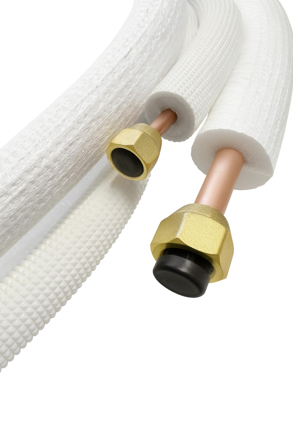 Black panda -Kältemittelleitung Kupferrohr Set 1/4" & 3/8" – 2x6m Kupferrohr mit isoliert 9 mm, Kupferleitung 99,9 % - Klimaanlagen Rohrleitung, Hohe Korrosionsbeständigkeit