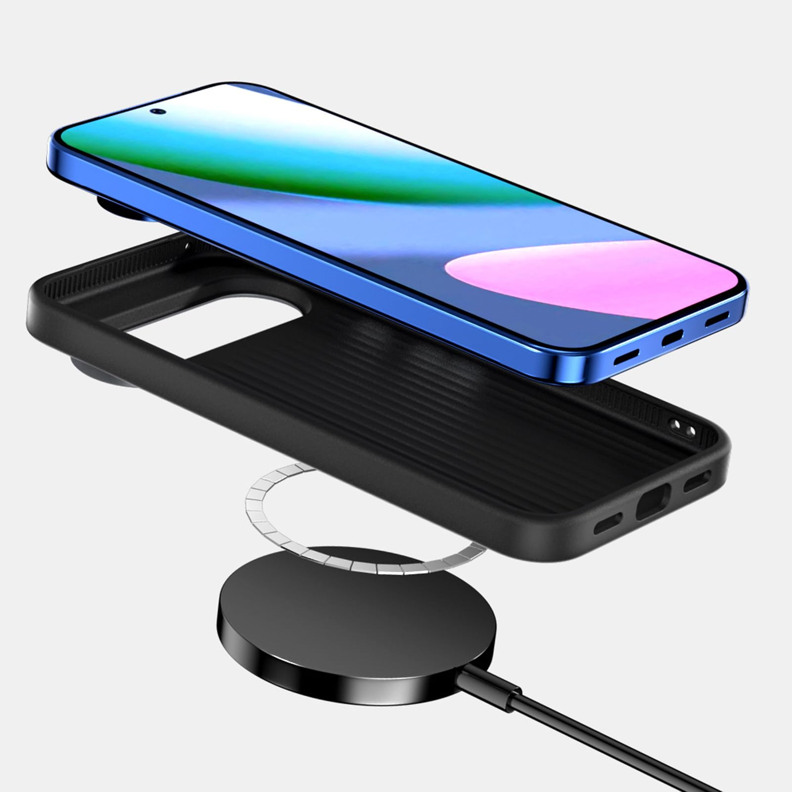 Magnetica Custodia per Google Pixel 11ProXL/11 Pro/11, Opaca Blocco Colore