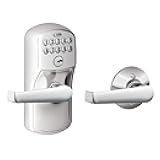 FE575 PLY 626 ELA Plymouth Keypad Entry with Auto-Lock and Elan Levers, Brushed Chrome