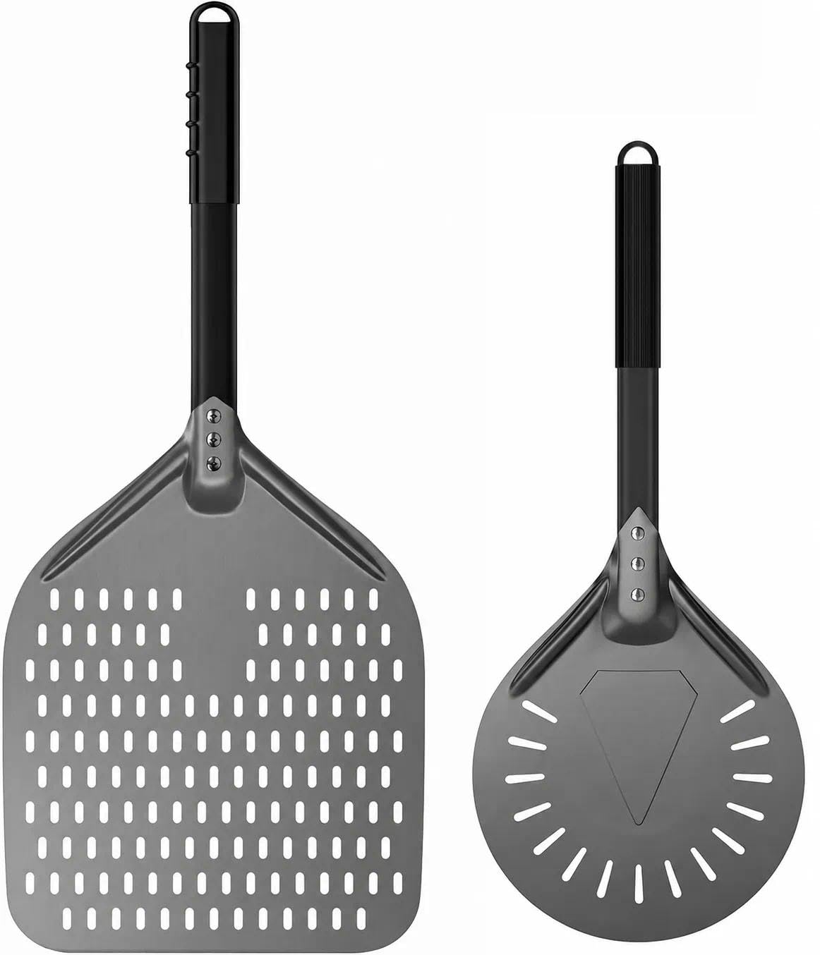 G.a HOMEFAVOR 12 cali perforowana łopatka do pizzy, łopatka do pizzy, 20 cm, okrągła łopatka do pizzy, z twardego anodowanego aluminium