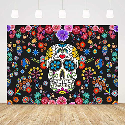 Toile DE Fond DU Jour Des Morts Pour Fiesta Mexicaine, Crâne En Sucre, Fleurs, Arrière-plan DE Photographie, Bannière DE Décoration DE Dia DE Los