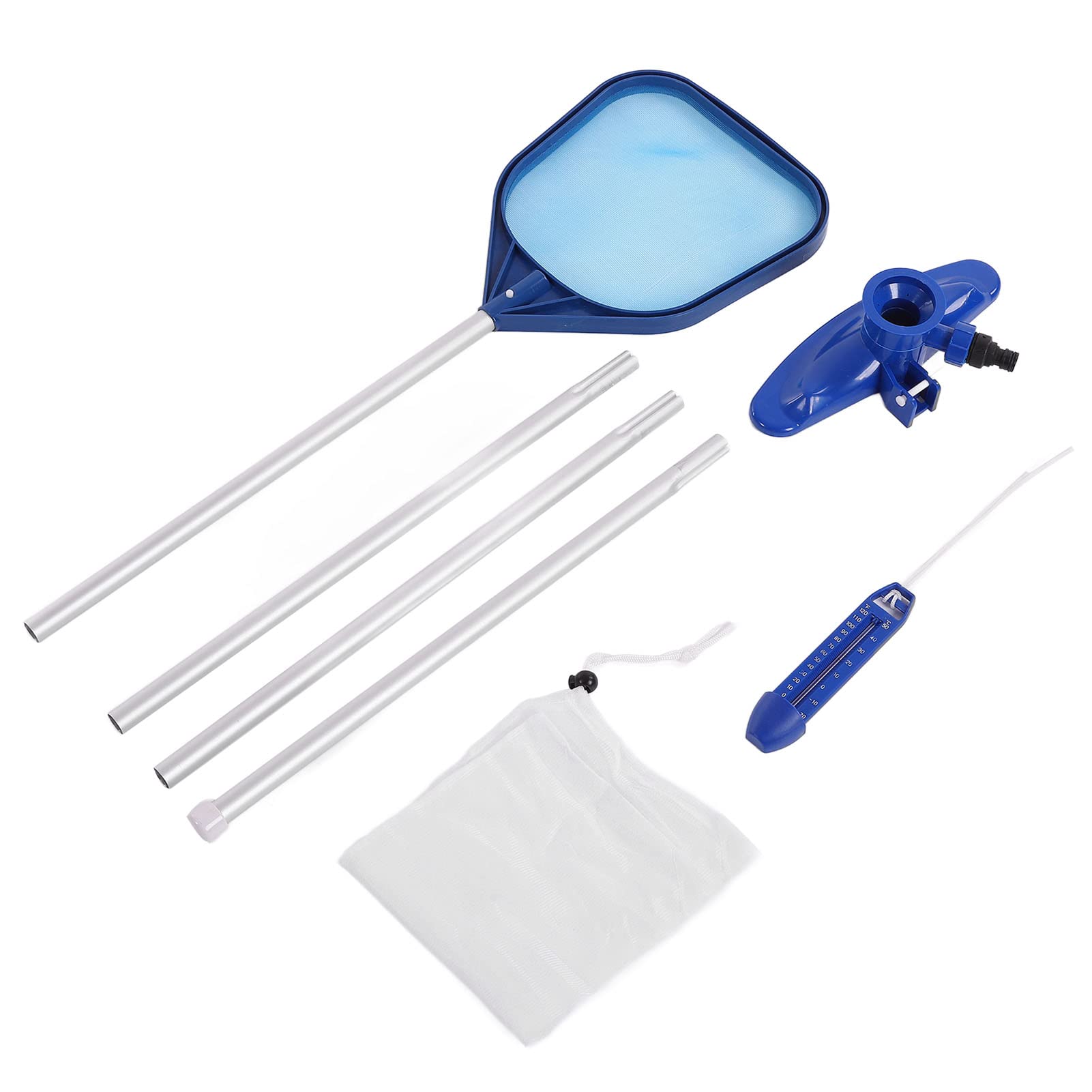 Kit per Pulizia Piscina in Alluminio e Plastica con Aspirazione