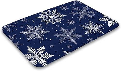 Miniatura 4 de MoBlinko Winetr - Alfombra de baño con copos de nieve de Navidad, 24 x 16 pulgadas, antideslizante, lavable, para interiores, para baño, hogar,