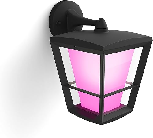 Philips Hue White & Color Ambiance Applique murale descendante ECONIC en aluminium, Noir, fonctionne avec Alexa, Google Assistant et Apple Homekit - 8