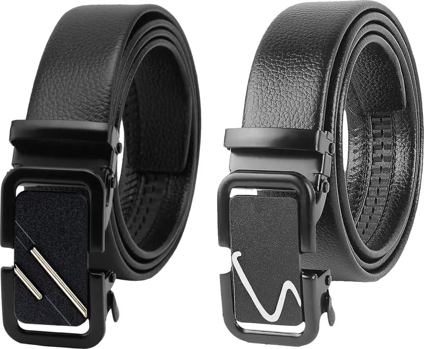 Men's Genuine Leather Belt, Black, Automatic Buckle, Modern Design, Business Casual Style-picture-21