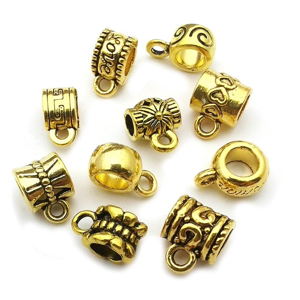 100 Stück Verschluss-Perlen-Charms, Bügelrohr-Perlen, lose Abstandshalter, Perlenaufhänger für Schmuckherstellung, DIY, Halsketten, Armbänder