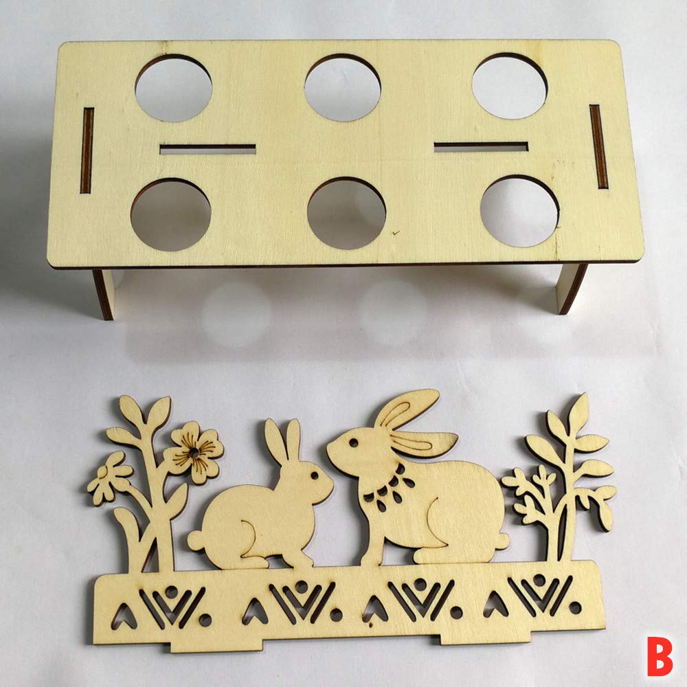 JOYIN Decorazione Pasquale In Legno A LED - Coniglietti E Pulcini 3D Con Luci - Centrotavola Luminoso Per La Casa E La Tavola Primaverile