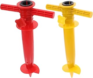 Parliky Plástico 2 Pçs Guarda-Chuva De Praia Plástico Guarda-Sol Estaca Guarda-Chuva Âncora De Chão Guarda-Chuva De Praia Para Areia Acessórios Ao Ar Livre Guarda-Chuva Fixação