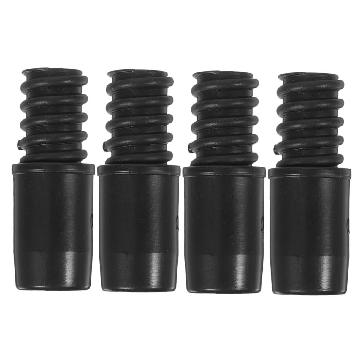 UTHCLO 4pcs Broom Handle Threaded Tip Plastic Push Broom Handle Handle Threaded End Black Tips for Handle