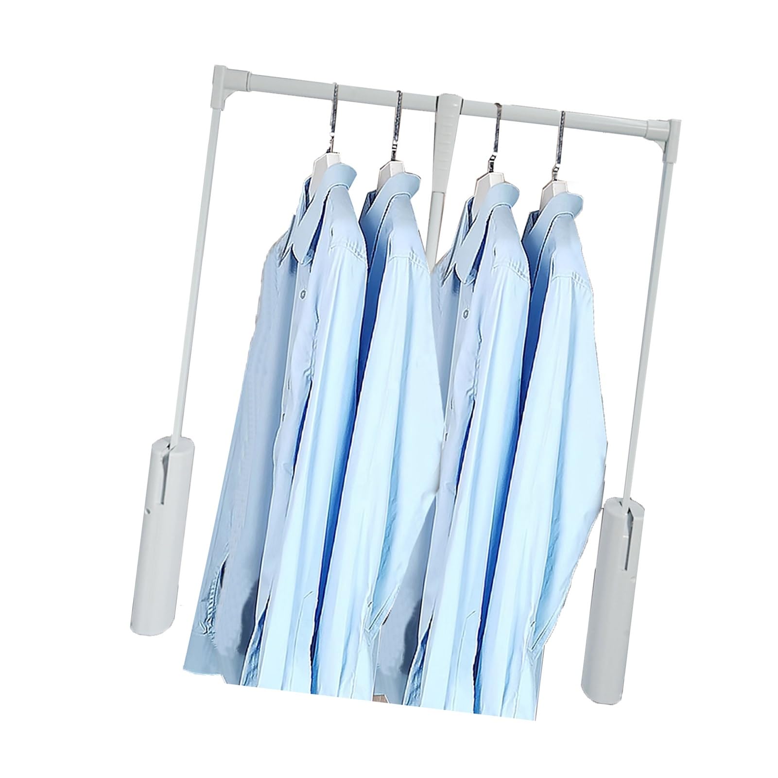 Rozkładany Wieszak Na Ubrania, Rozkładana Szyna Do Szafy, Pogrubiony Stop Aluminium(White,70-105cm)