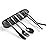 Portable Utensils Set with Case, 4pcs Stainless Steel Reusable Silverware for Lunch Camping School Picnic Workplace, Lunch Box Includ Fork Spoon Knife,Easy to clean,Dishwasher Safe (grey)