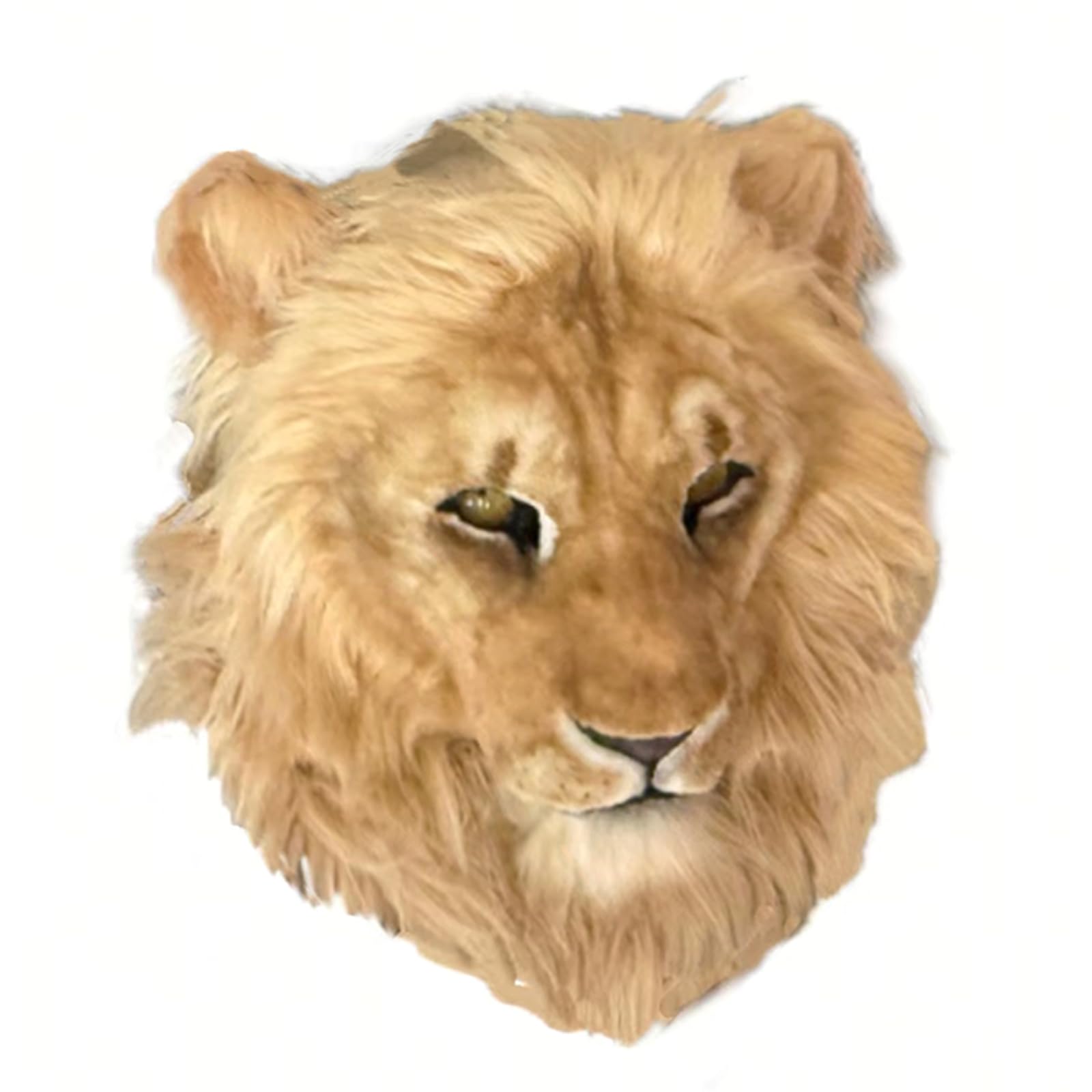 Maschera da testa di leone realistica per adulti, travestimento o decorazione, in finta pelliccia, per cosplay, teatro, da parete