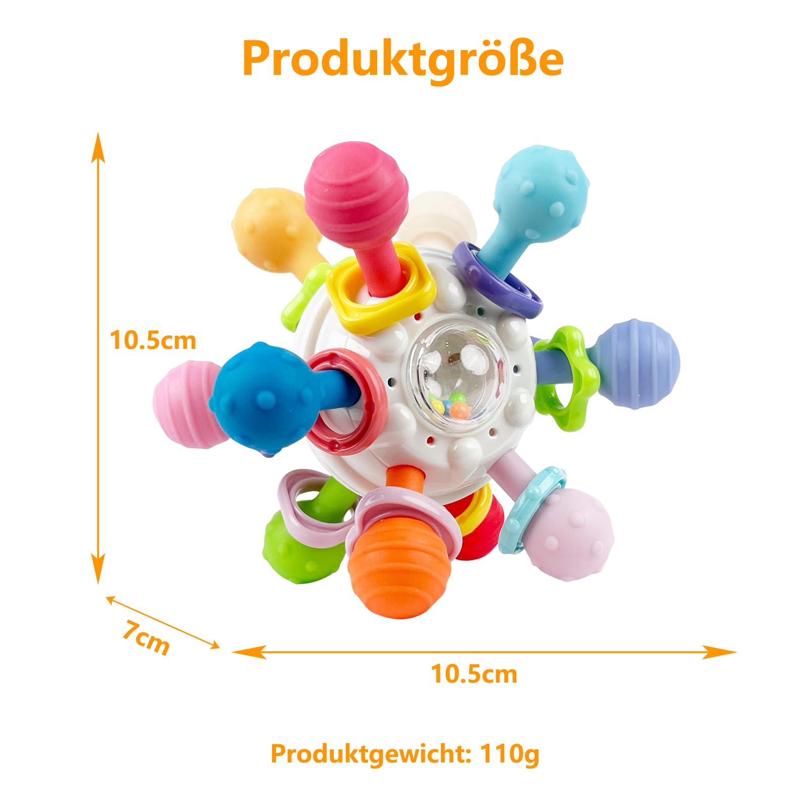 Jouet Dentition Bebe Balle Pour Naissance 0-3 Mois, Sensorielle Jeux d’Eveil Hochet Bébé de développement, Educatif Cadeau Enfant Garçon et Fille 3 6 9 12 mois 1 an