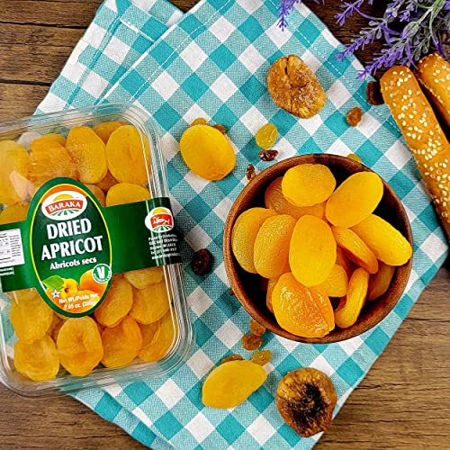 Baraka Dried Apricot No Sugar Added All Natural Fat-Free Healthy Fiber-Rich Vegan Turkish Apricot Snack | Soft & Chewy Dried Fruit for Pie Fillings, Tea, Trail Mix, Snacking (7 oz)