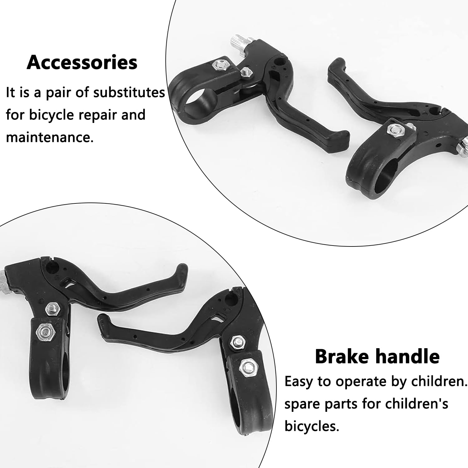1 Paire Leviers De Frein Pour Vélo Enfant - Poignées Frein Universelles Nylon Robuste