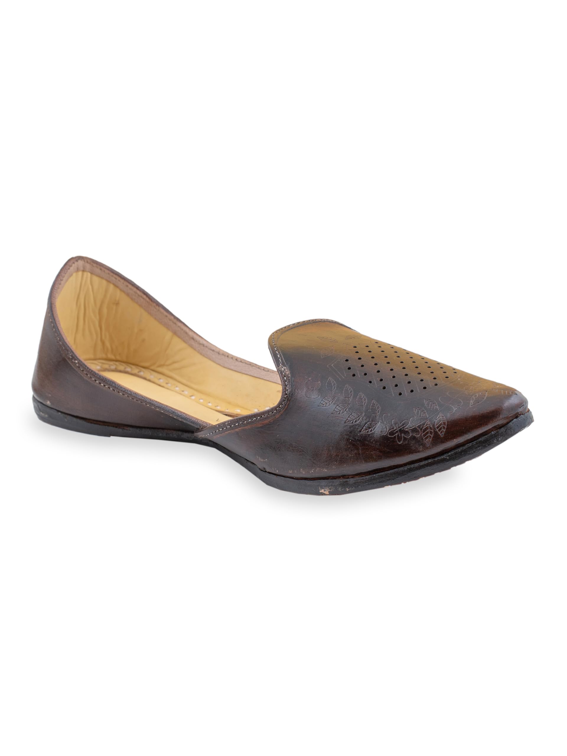 korakari Men's Traditional Leather Punjabi Jutti Comfortable Mojari for Men-picture-41