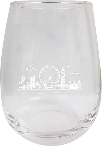 Miniatura 5 de R and R Imports London England Souvenir - Copa de vino grabada sin tallo, de 15 onzas, unidad individual