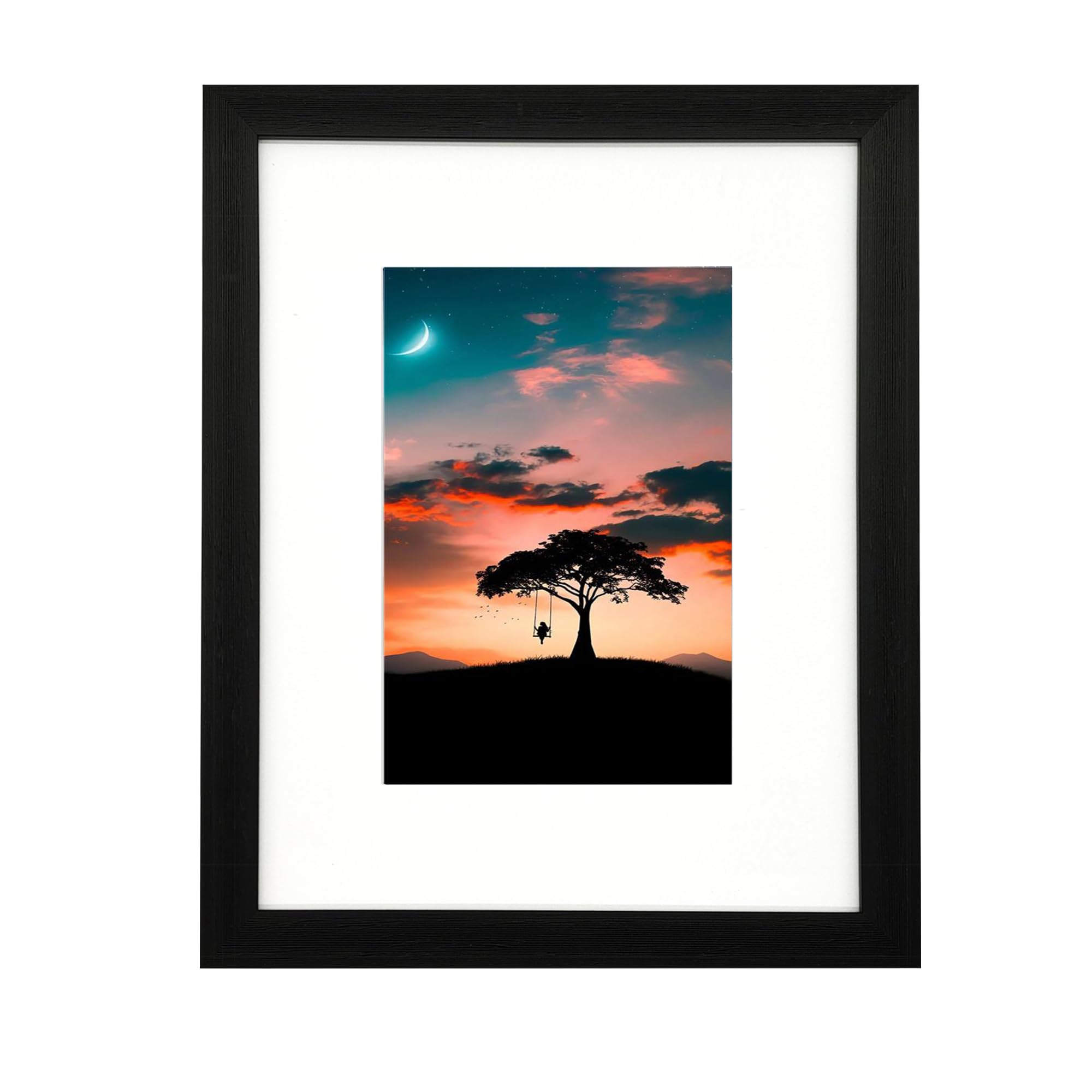 8 x 10 (20,3 x 25,4 cm) ramka na zdjęcia galeria ramka na zdjęcia z matą 5 x 7, wolnostojąca i montowana na ścianie, czarna
