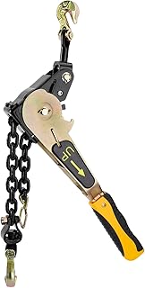 SPARKWHIZ Tow Chain Ratchet Binder, Load Binder with 12 Foot G70 Chain, 5400 lbs WLL, Chain Binder Compatible with 5/16 inch Grade 70 or 3/8 inch Grade 43 Chain