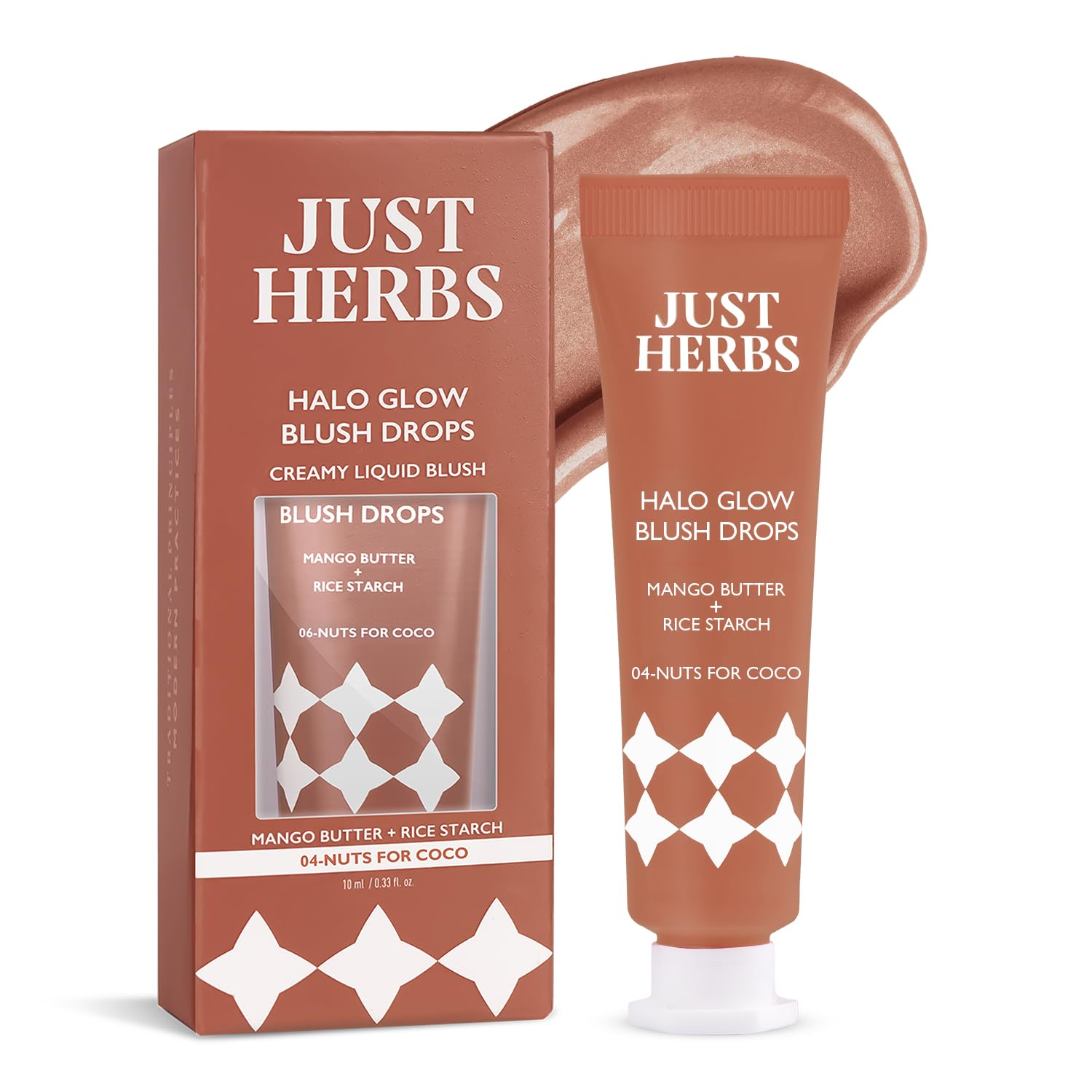 Halo Glow Drop Blush Mango Butter + Rice Starch, Weightless Creamy Liquid Blush 10 ml (Nuts For Coco)