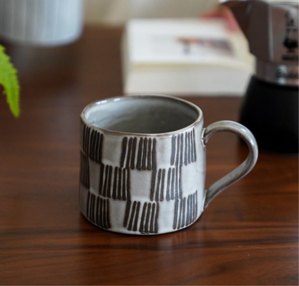 Tazas de Té Tazas Desayuno Tazas Taza De Café Creativa Oficina Cerámica Pareja Taza Retro Hogar Taza para Beber Adecuado para Colegas Tazas Tazas de Cafe (Color : A, Size : 350ml)
