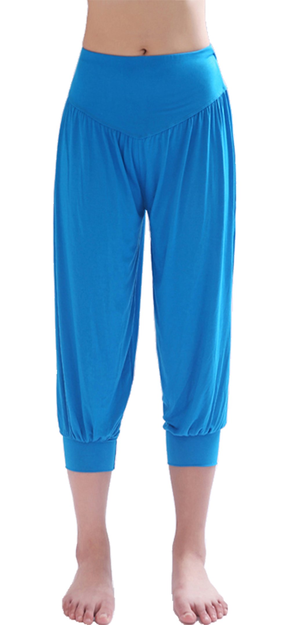 Hoerev Super Mou Modal Spandex Harem Yoga Pilates Femmes Capri Pantalon