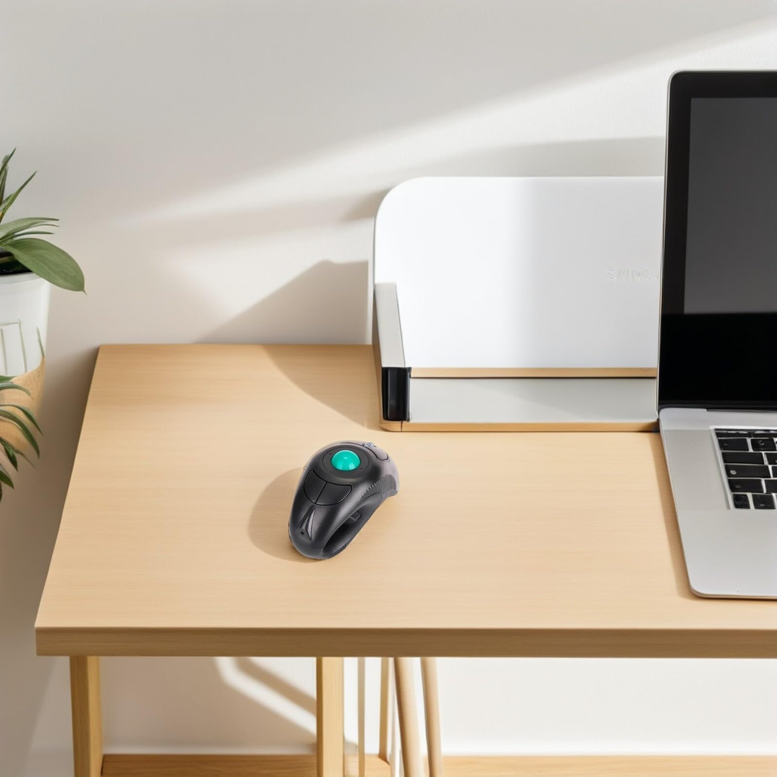 OUNONA Mouse Trackball Wireless 2.4g Ergonomico Portatile Controllo Pollice per Uso Prolungato su Laptop