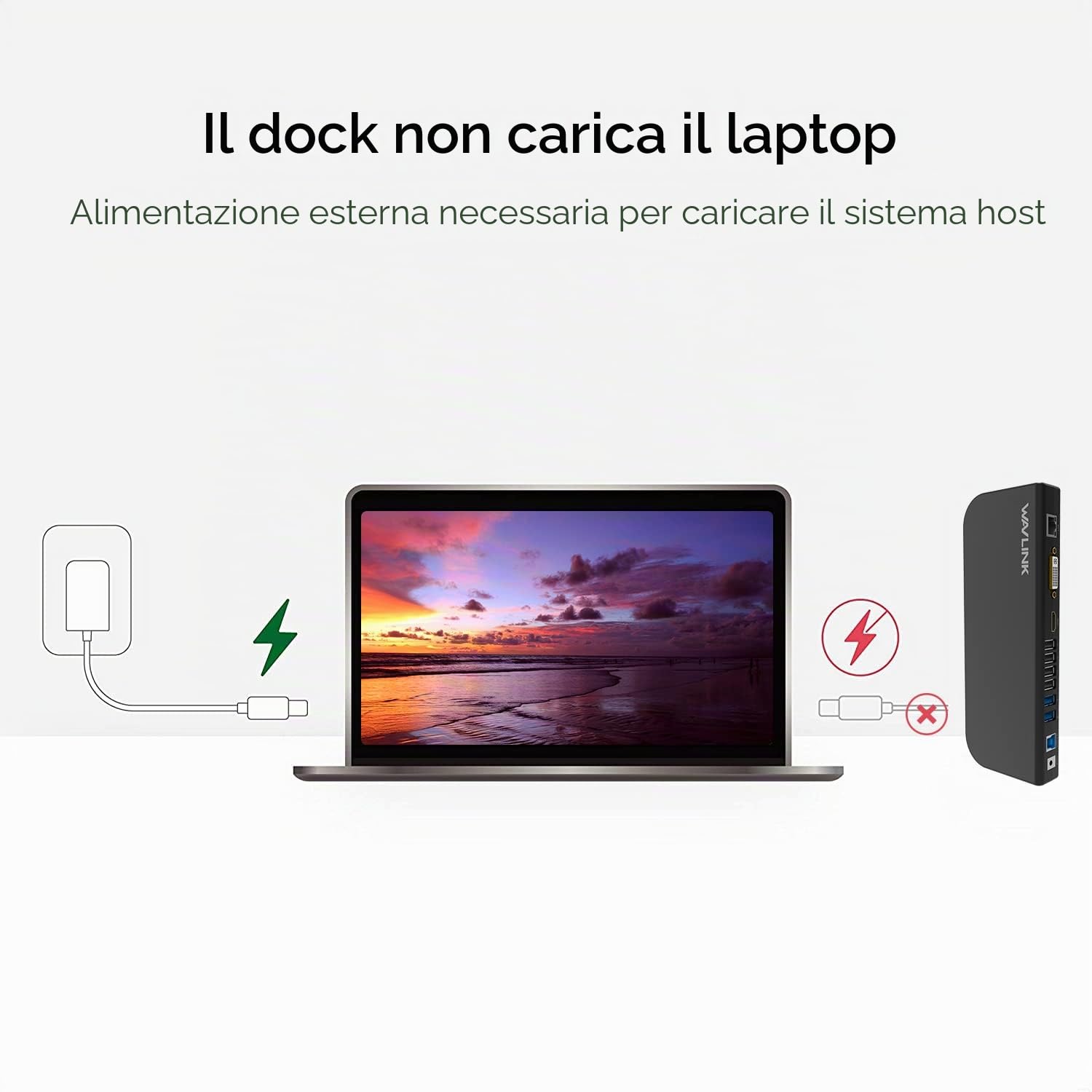 WAVLINK USB 3.0 / USB C Laptop Docking Station per Windows e macOS (doppio monitor: HDMI e DVI/HDMI/VGA, Gigabit Ethernet, audio, 6 porte USB)