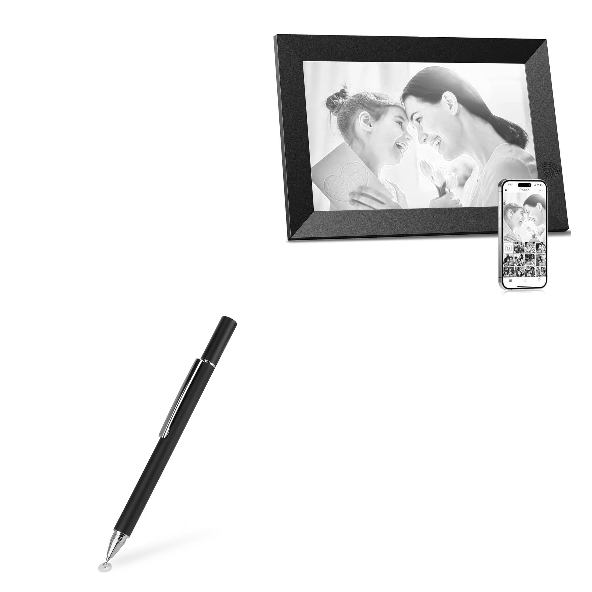 BoxWave Stylus Pen Compatible with KOHO 10.1 in WiFi Digital Picture Frame 32gb - FineTouch Capacitive Stylus, Super Precise Stylus Pen - Jet Black