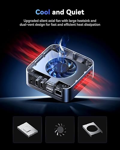 Miniatura 5 de ACEMAGIC Mini PC 11 Pro, procesador N95 (Beat N100N150) hasta 3.4 GHz Mini computadoras, 16GB DDR4 256GB SSD, 4K Dual Display WiFi BT VESA Micro PC