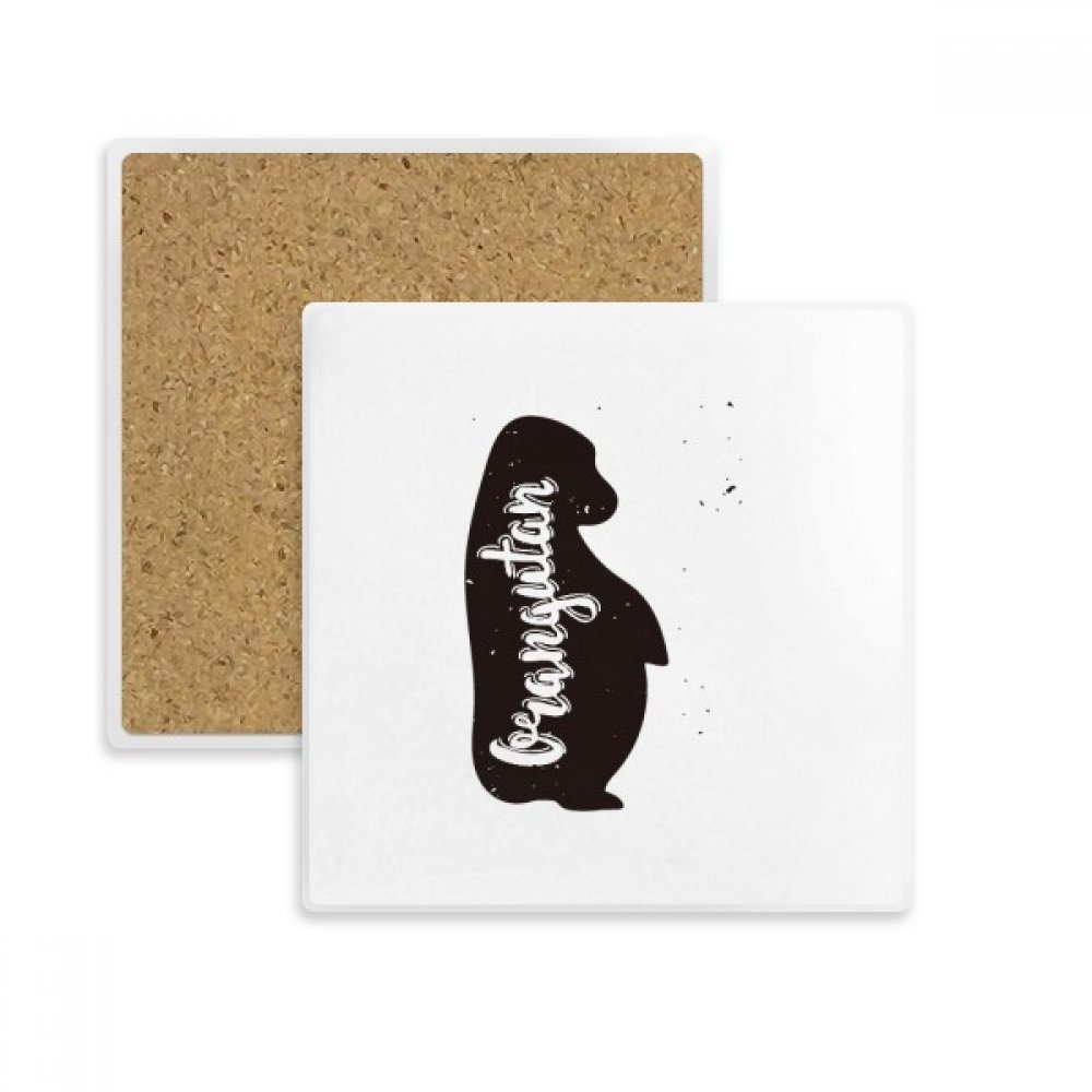 Sous-verre absorbant en pierre avec image d'orang-outan noir et blanc pour tasses