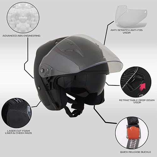 Miniatura 2 de Milwaukee Helmets Casco de motociclista de cara abierta 34 MPH98XX - XXL
