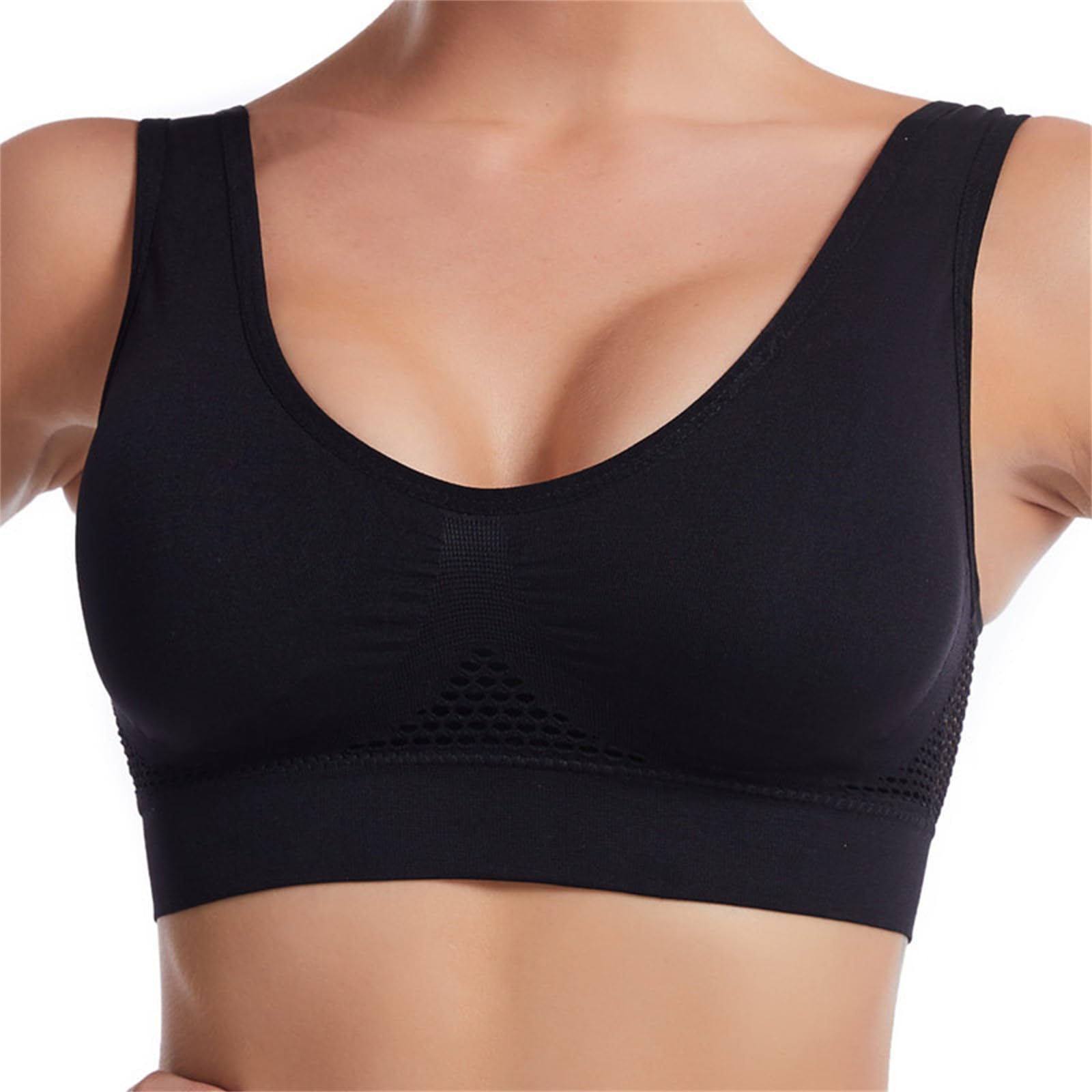 Breathable Cool Liftup Air Bra, Lift Up Mesh Wireless Mes Breathable Anti-Sagging Sports Bra