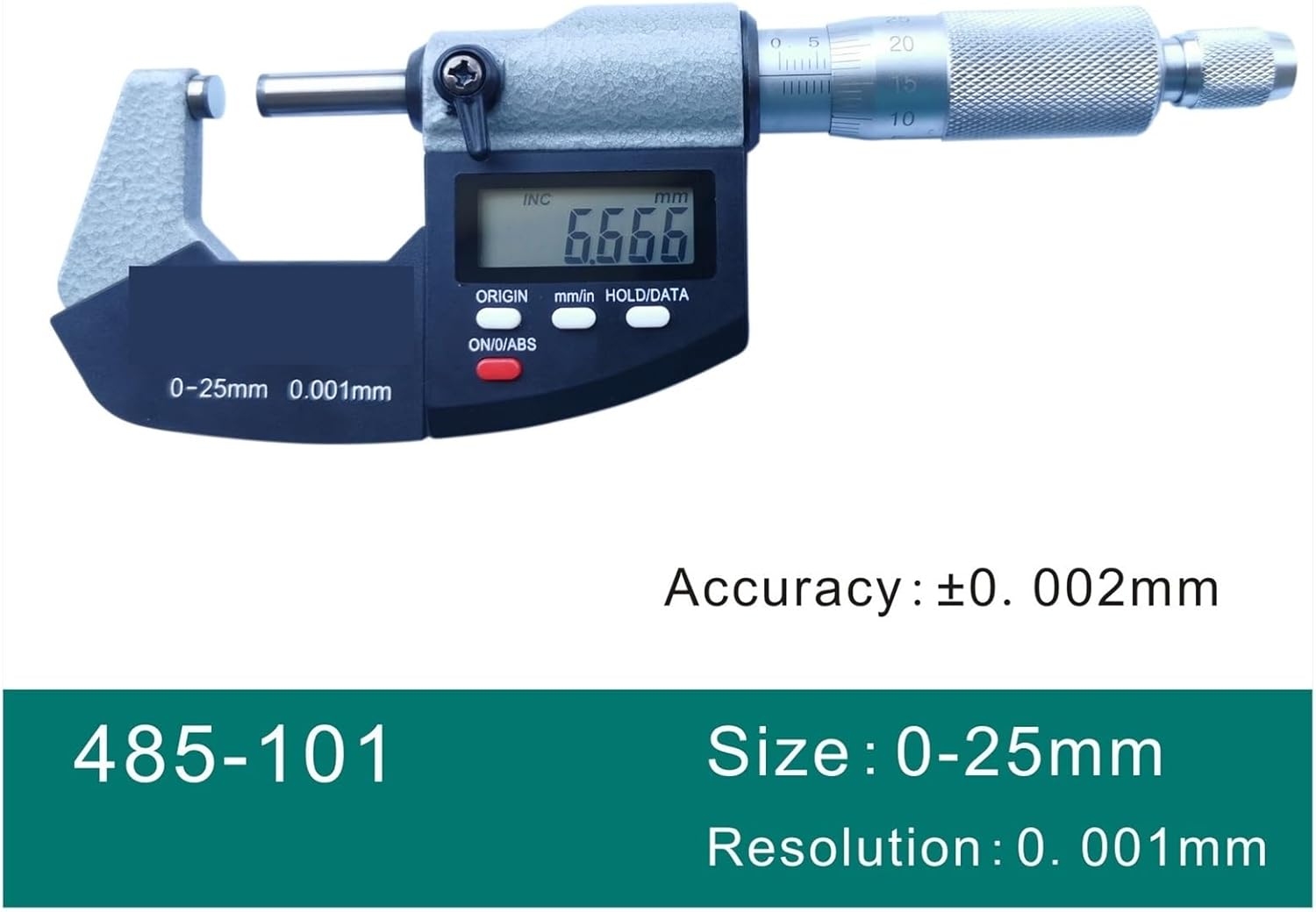 Digital Micrometer Micron 0-25mm 0.001mm 25-50mm 50-75mm 75-100mm 0.001mm(B1ue)