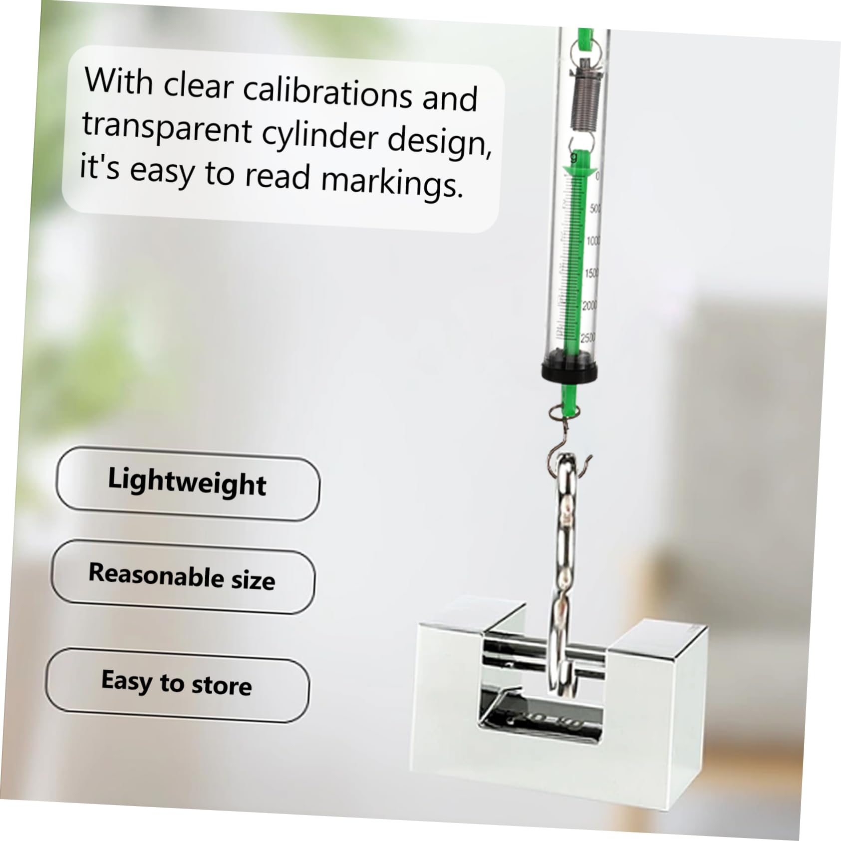 KICHOUSE 2.5kg Capacity Spring Dynamometer Scale for Education Laboratory Use Random
