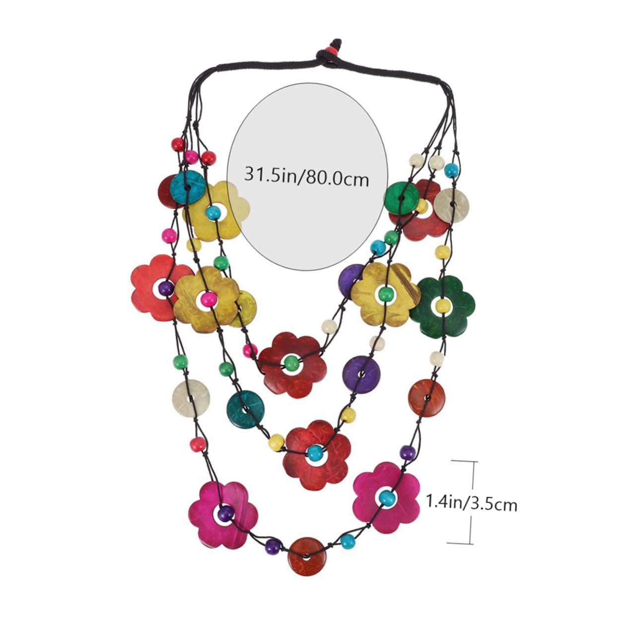 6pezzi Collana Etnica Bohemia Di Cocco Con Perle Colorati Per Occasioni Speciali e Festività