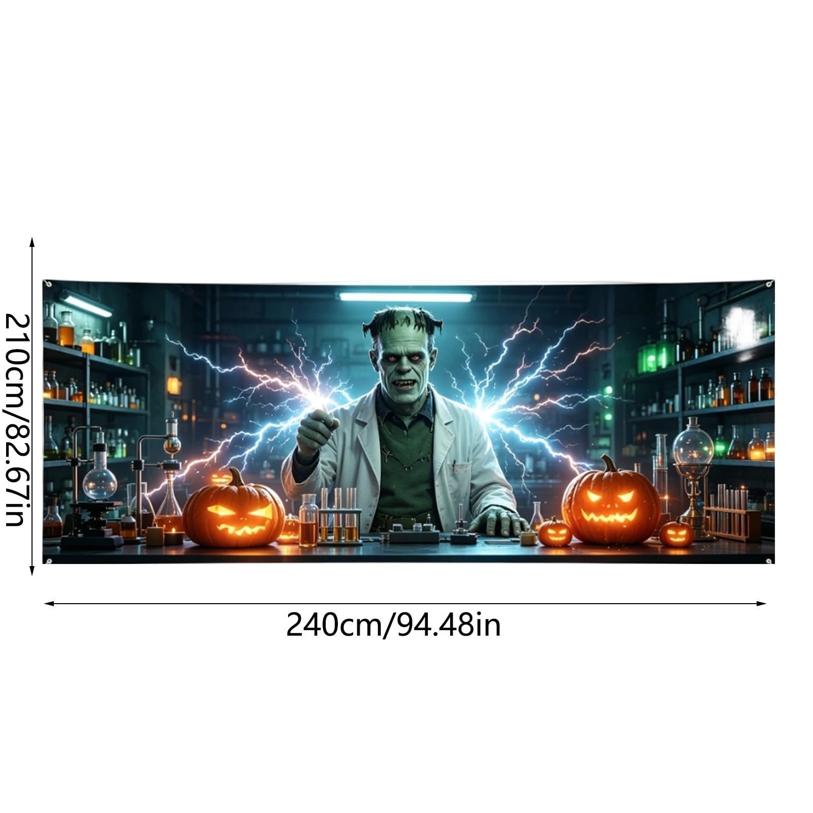 Letrero de patio con temática de Halloween para puerta de garaje para entrada frontal festiva, pancarta colgante para temporada, fácil de instalar, exhibición al aire libre