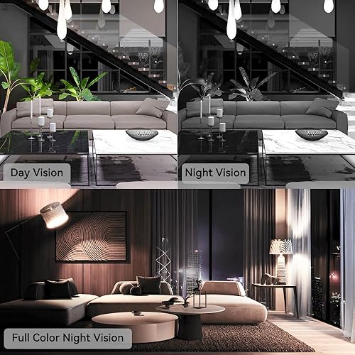 Miniatura 9 de PEGATISAN Cámara de seguridad de vigilancia WiFi de 3MP para exterioreshogardomo, panorámica de visión de 360, 3MP, detección de movimiento y