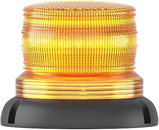MESAN Brand Multifuction SMD LED Warning Beacon Without Buzzer Model 10 Different Working Mode 3/6/10 Flashes Steady Blinking 60/90/150 FPM Double Flasher Fast/Slow Rotation Modes (Amber, 85-260VAC)