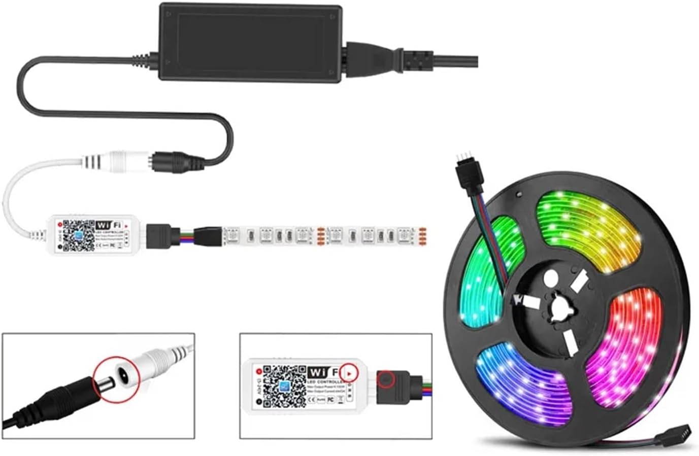 12V 24V LED Light Strip WiFi RGB RGBW Controller Controls(IR24-key WiFi RGBW)