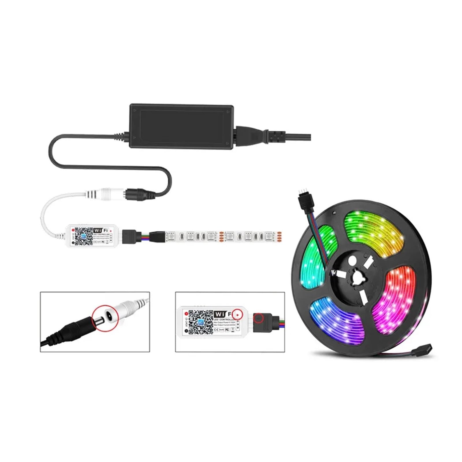 1 PZ/1 Set 12 V 24 V WiFi Wireless Smart RGB RGBW Controller LED for Strisce LED RGB (Color : Mini WiFi RGBW)