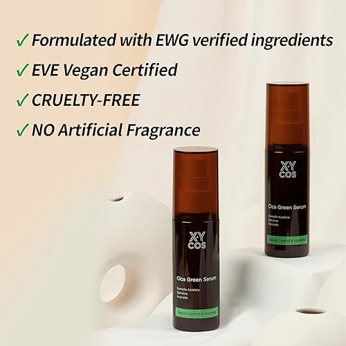 Miniatura 5 de Cica Green Serum 1.7oz l Vegano Libre de Crueldad l Suero facial, Piel equilibrada, calmante, control de aceite l Cuidado de la piel coreano, 1.7 fl