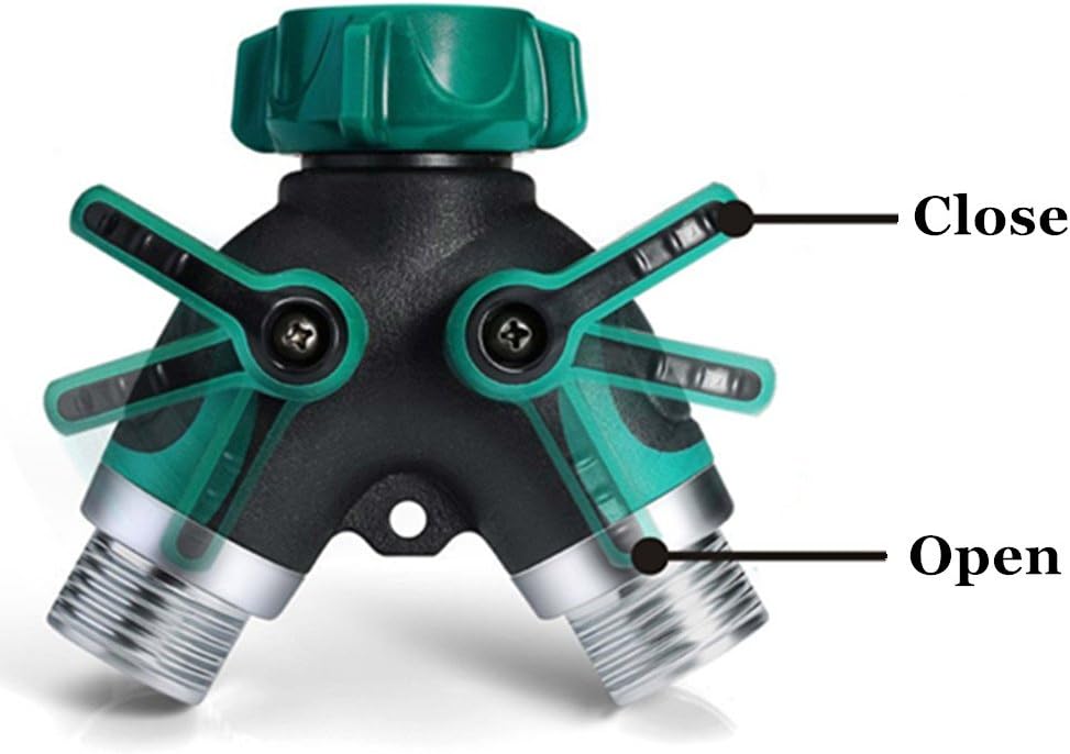 YOTIPP 2 Way Y Hose Connector, Hose Splitter with Comfortable Rubberized Grip Sturdy Construction for Garden and Home Life (4 Free Washers)