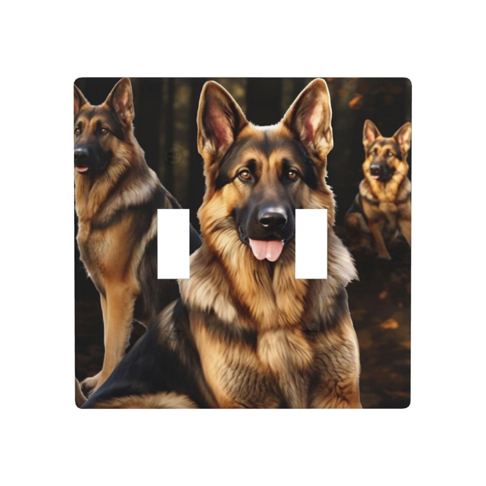 Aceprints Shepherd 2 Gang Double Toggle Wall Plates, Unbreakable Decorative Duplex Light Switch Plate Covers Electrical Switchplate Cover Faceplate For Bathroom Kitchen Decor