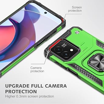 for Moto G Stylus 5g 2023 Case with Screen Protector, 360Military Grade Rotatable Kickstand (Heavy Duty) Shockproof Protective Cases for Moto G Stylus 5G 2023 (Green)
